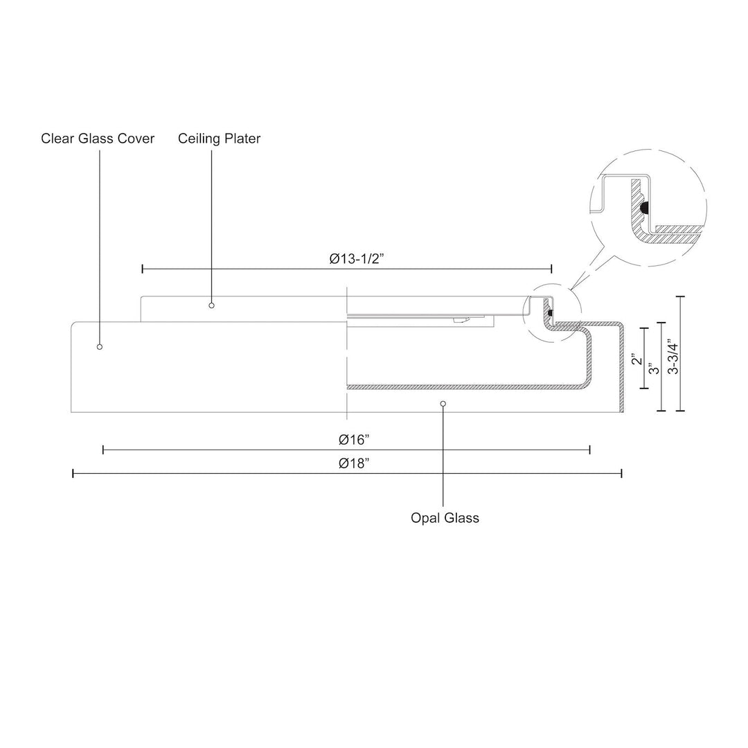 Aston 18-in Flush Mount