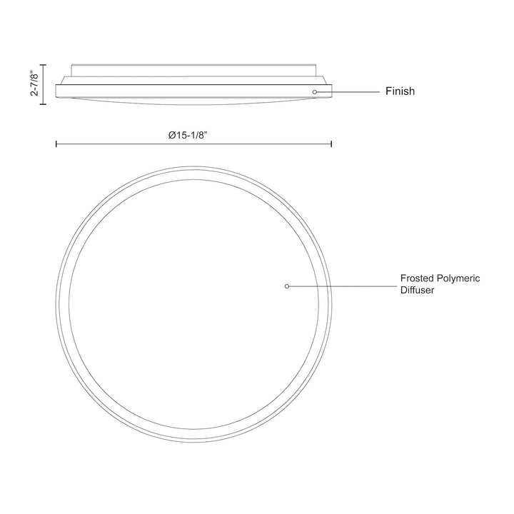 Brook 15-in Flush Mount