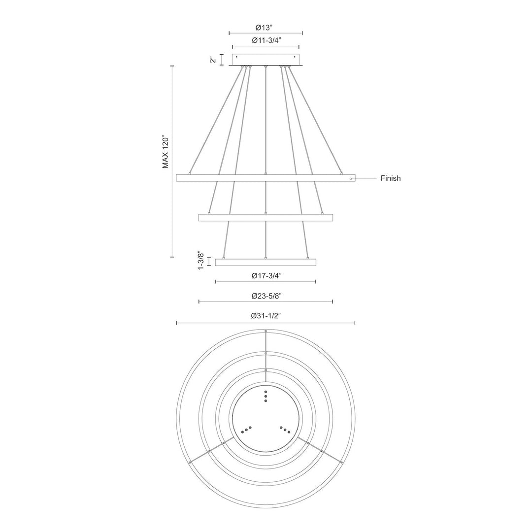 Cerchio 32-in Chandelier