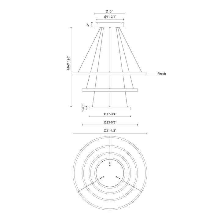 Cerchio 32-in Chandelier