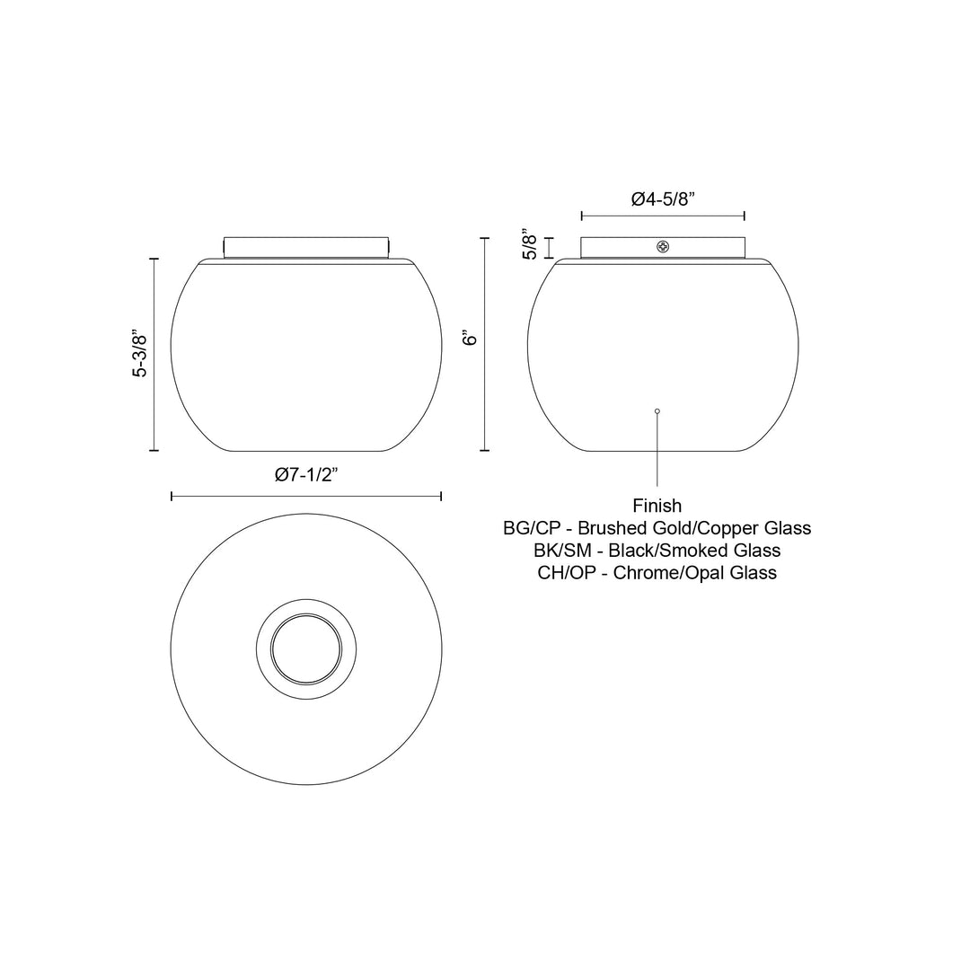 Samar 8-in Flush Mount