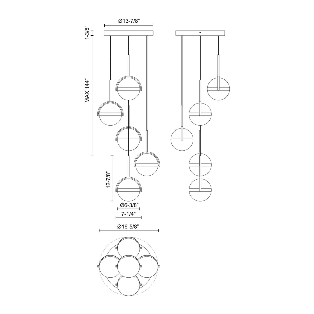 Globo 5 Head Multi Pendant