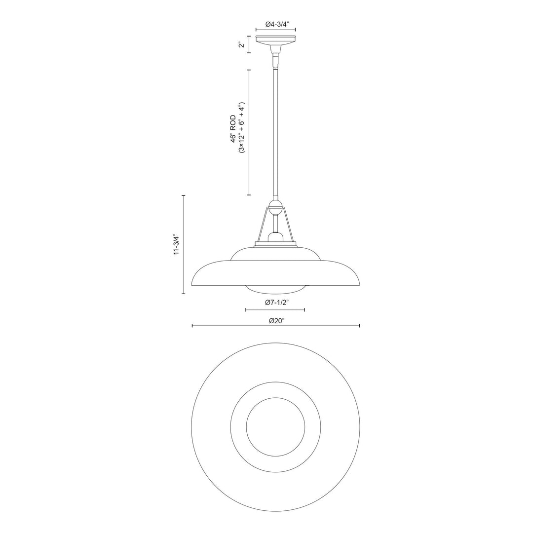 Palmetto 20-in Pendant