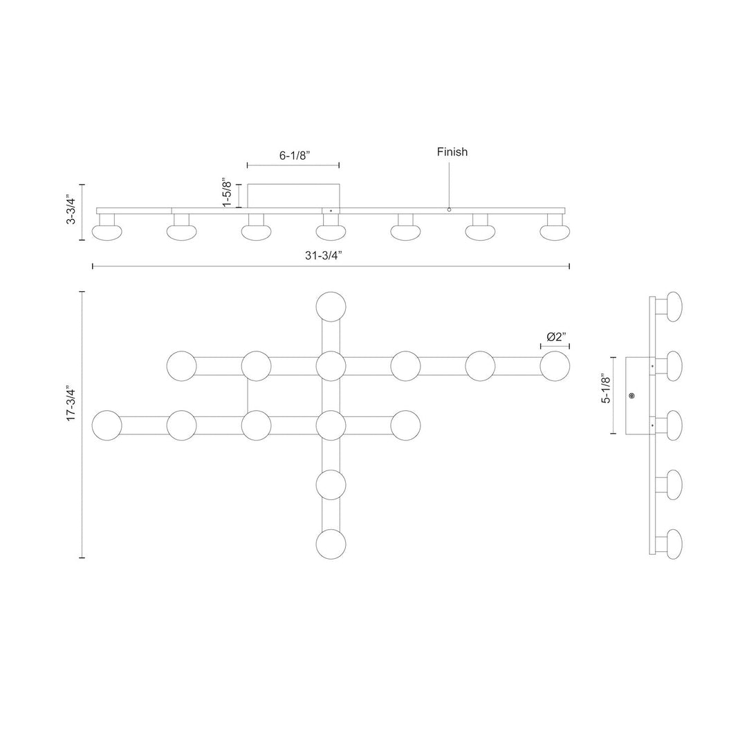 Rezz 32-in Brushed Nickel LED Flush Mount