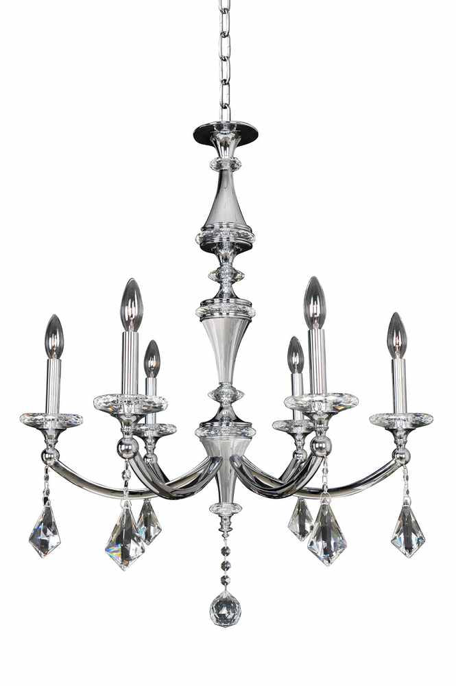 1-Light Table Lamp from the Titian collection. Inspired by flowing drapery, featuring clear Firenze or Swarovski crystals draped from laser-cut S-shapes, finished in Allegri’s Two-Tone Silver for a modern, elegant interpretation of a classic chandelier.
