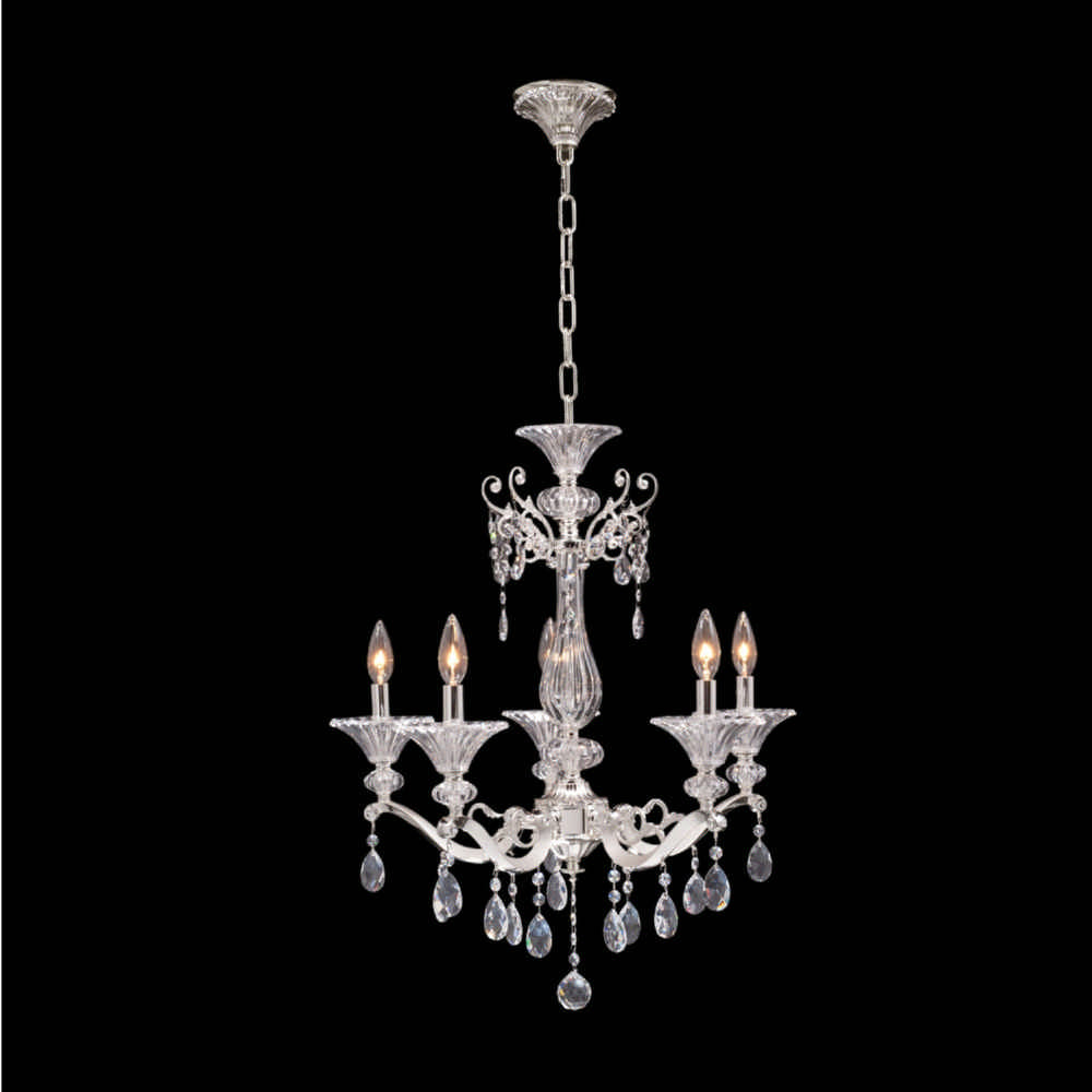 1.1-Light Wall Bracket from the Rafael Collection. A refined sconce with cast-brass arms in Antique Silver or Two-Tone Gold, half brass and half Clear Firenze crystal bobeches, and Clear Firenze or Swarovski crystals for timeless elegance.