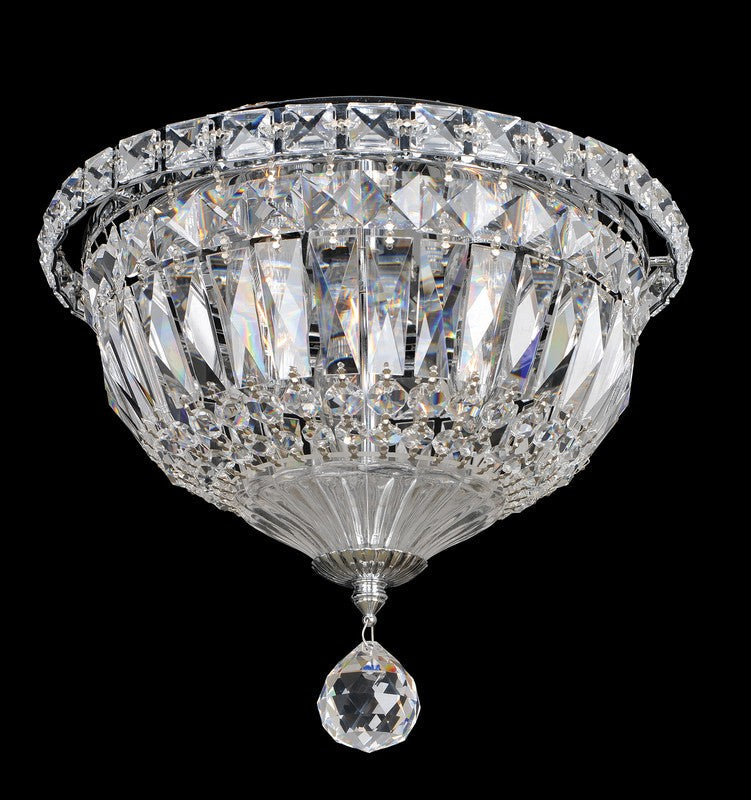 10-Light Chandelier from the Rafael Collection. Elegant cast-brass arms in Antique Silver or Two-Tone Gold, half-brass and half-Clear Firenze crystal bobeches, with Clear Firenze or Swarovski crystals for timeless sophistication.