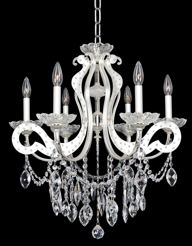 1.18 Light Chandelier. The Praetorius Collection features timeless modern design with a crystal-accented stem, ornate French Gold or Sienna Bronze flourishes, Clear Firenze bobeches, and Swarovski or Firenze crystals that shimmer with elegance.