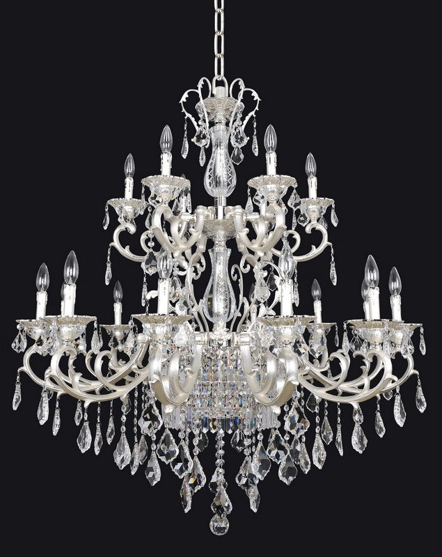 2.8 Light Chandelier. The Praetorius Collection highlights timeless modern style with a crystal-accented stem, ornate flourishes in French Gold or Sienna Bronze, Clear Firenze bobeches, and Swarovski or Firenze crystals that dazzle with brilliance.
