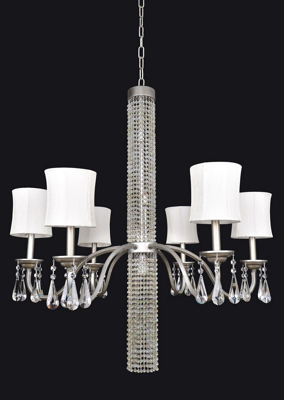 2.15 Light Chandelier. The Brahms Collection, inspired by Vienna’s Schloss Schönbrunn chandeliers, is available in Chrome or Rose Gold finishes with crystal drops and drapes, creating sumptuous fixtures that endure as timeless works of art.