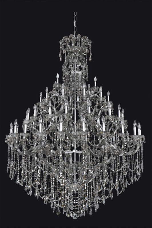 1.8 Light Chandelier. The Cesti Collection reinterprets traditional lighting with layered curves in Chrome or Black Pearl, crowned with Clear Firenze bobeches. Swarovski or Firenze crystals dangle gracefully to add sparkle and charm.
