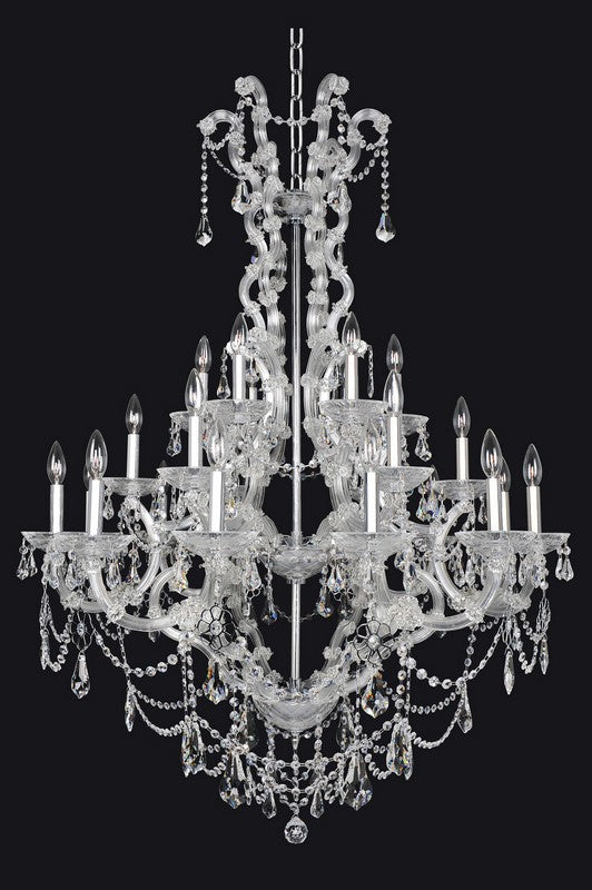1.6 Light Chandelier. The Cesti Collection offers a modern take on traditional lighting with layered curves in Chrome or Black Pearl, crowned with Clear Firenze bobeches. Swarovski or Firenze crystals dangle gracefully to add sparkle and charm.