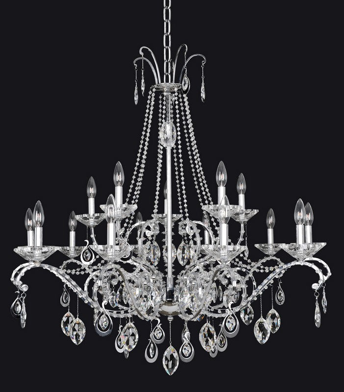 18 Light Chandelier. The Bedetti Collection, inspired by Park Avenue apartments, features elegant curves in Two-Tone Silver. Designed to pair with Allegri’s shades, it blends modern and traditional style with panache.