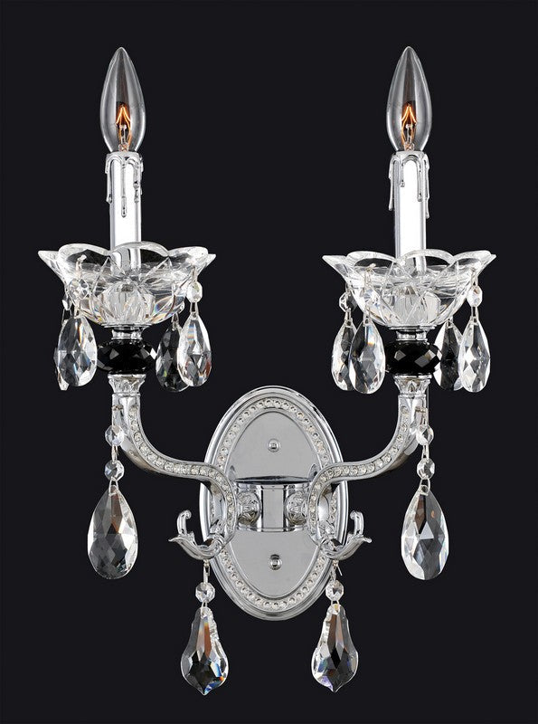 4.10 Light Chandelier. The Cassella Collection combines a Clear Firenze crystal column with Allegri finishes, Smoke Fleet Argentine bobeches, and draped Firenze crystals.