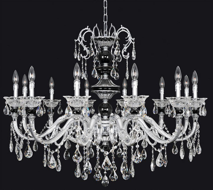 8 Light Chandelier. The Gabrieli Collection pairs elegant curls in Allegri’s Two-tone Silver finish with Firenze or Swarovski Elements crystals. Optional shades add softness, creating a refined balance of traditional charm and modern elegance.