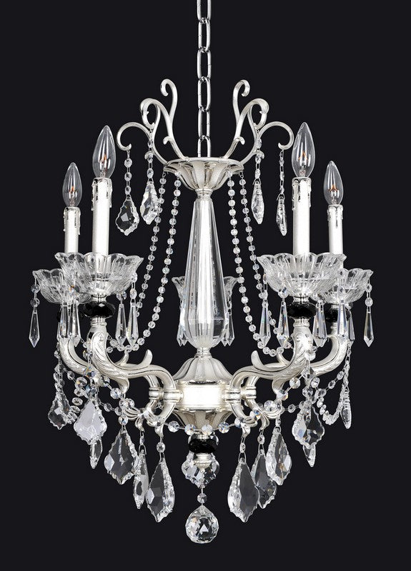 6 Light Chandelier. The Vivaldi Collection, inspired by the composer’s concertos, features fluid arms in Allegri’s Two-tone Gold finish. Clear crystal orbs, floret bobeches, and hanging crystal drops create an elegant, romantic touch.