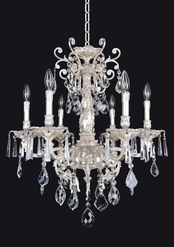 2.10 Light Chandelier. The Barret Collection, inspired by Victorian lighting, highlights delicate curves, hand-laid crystal channels, exclusive finishes, and multi-faceted bobeches with clear and golden drops for warm radiance.