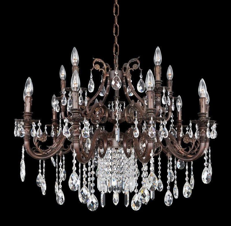 3 Light Wall Bracket. Polished Chrome Finish with Glass Arms, Tapered Crystal columns and Firenze Drops