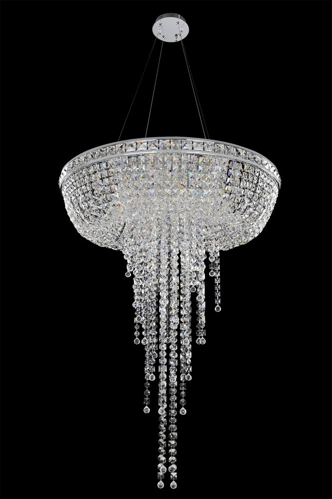 1.3 Light Table Lamp. Tradition meets Art Deco with curves in Two-tone Silver, prismatic crystal bobeches, and dangling Firenze or Swarovski crystals for romantic sparkle.