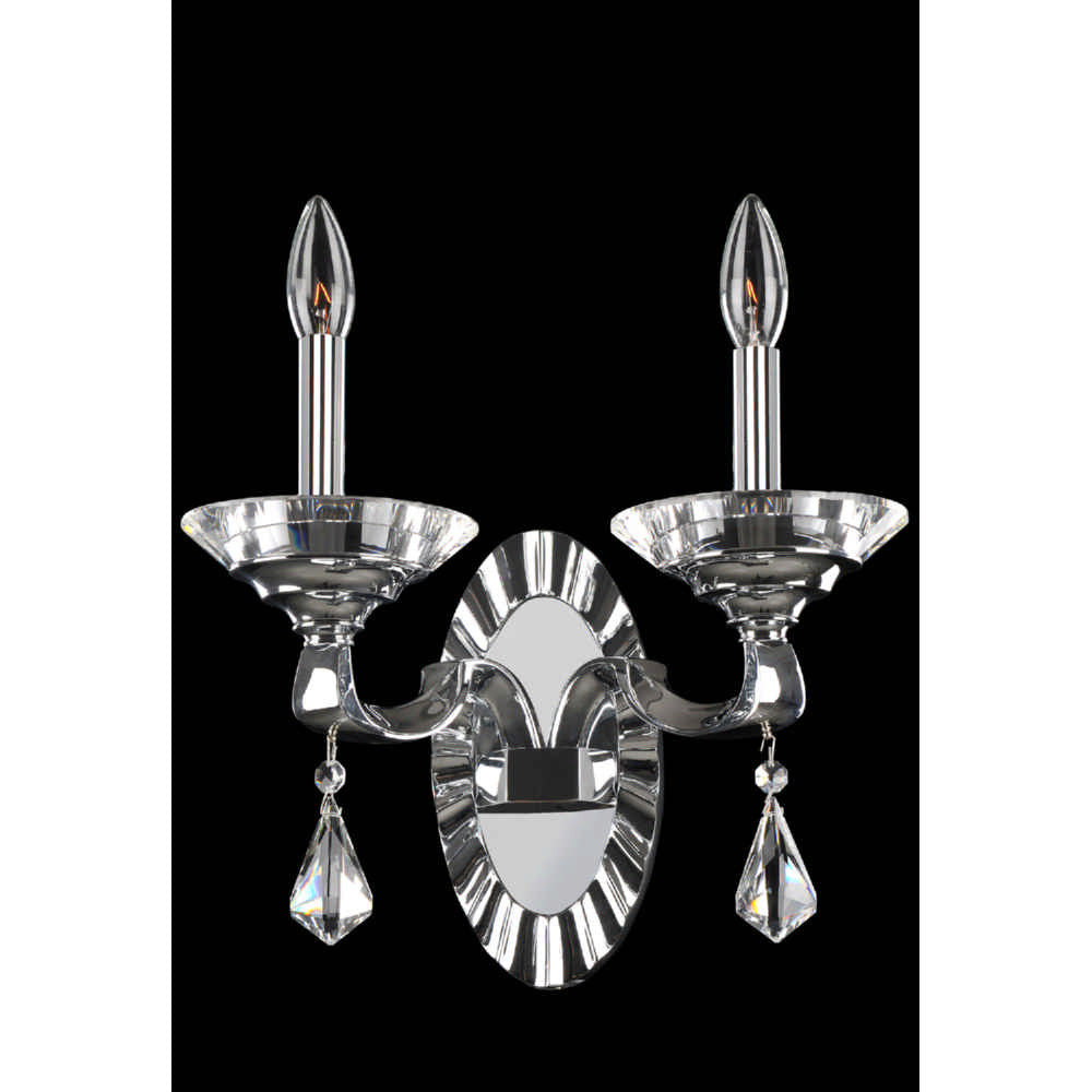 1.18 Light Chandelier. Tradition meets Art Deco with curves in Two-tone Silver, prismatic crystal bobeches, and dangling Firenze or Swarovski crystals for romantic sparkle.
