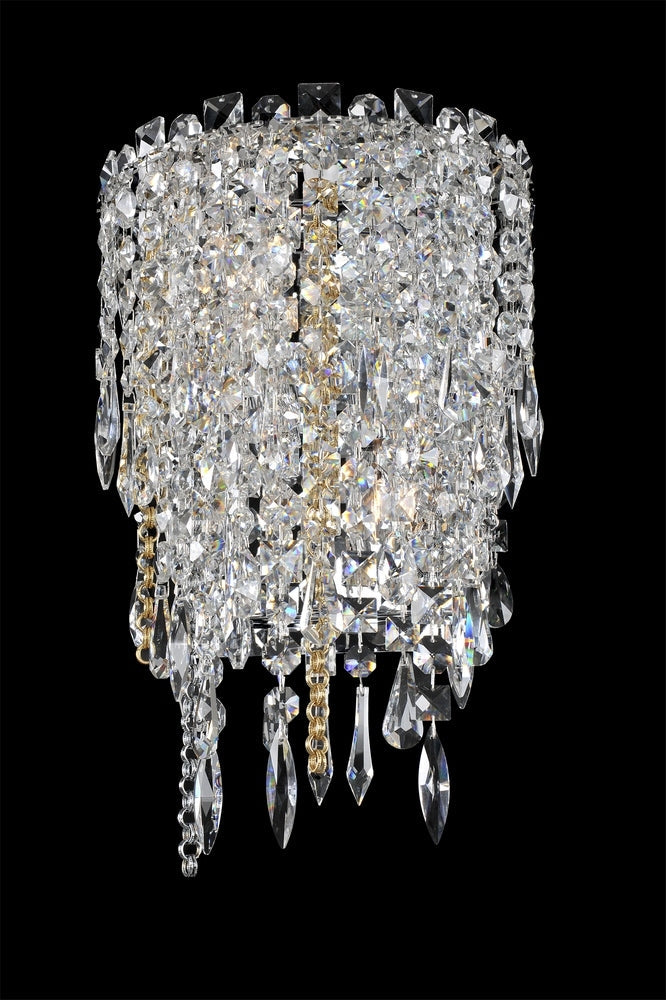 2 Light Wall Bracket. Inspired by Park Avenue style, with elegant curves in Two-tone Silver. Optional shades offer a refined blend of modern and traditional.