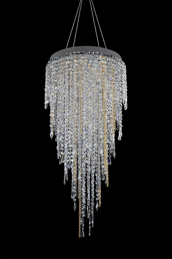 1.1 Light Wall Bracket. A mix of modern and traditional with Firenze crystal orbs, glass curves, and bobeches. Dangling crystals shine as the Chrome finish recedes.