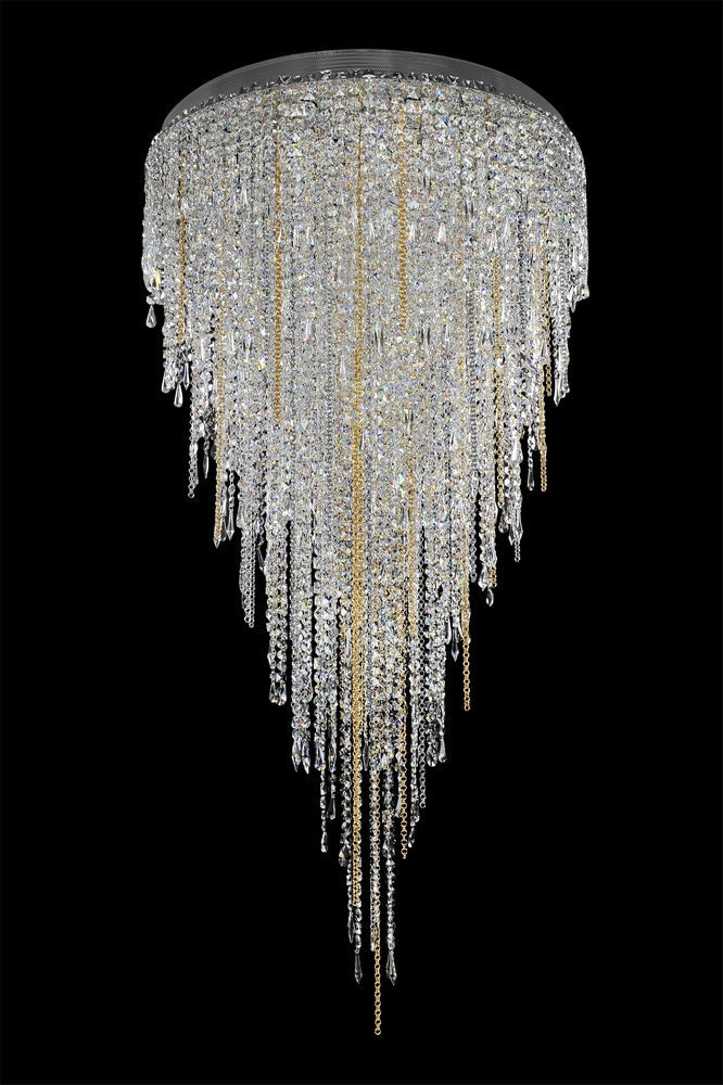 5 Light Chandelier. Modern meets traditional with Firenze crystal orbs, glass curves, and bobeches. Dangling crystals sparkle as the Chrome finish fades away.