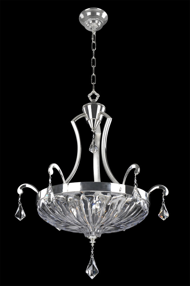 1.4 Light Chandelier. The BizetCollection is a modern interpretation of traditional drum shades. Crystals are suspended throughout the laser-cut lacework of these metal drum shades adding a touch of glamour to these sophisticated shades.