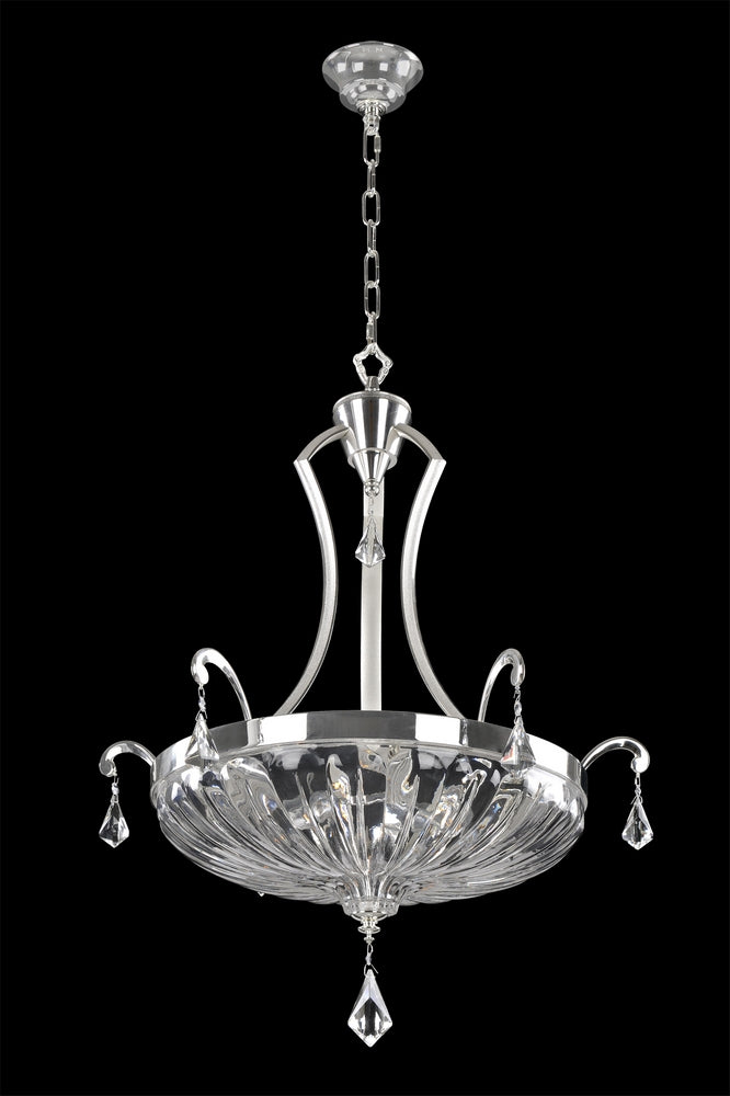 2.4 Light Chandelier. The BizetCollection is a modern interpretation of traditional drum shades. Crystals are suspended throughout the laser-cut lacework of these metal drum shades adding a touch of glamour to these sophisticated shades.