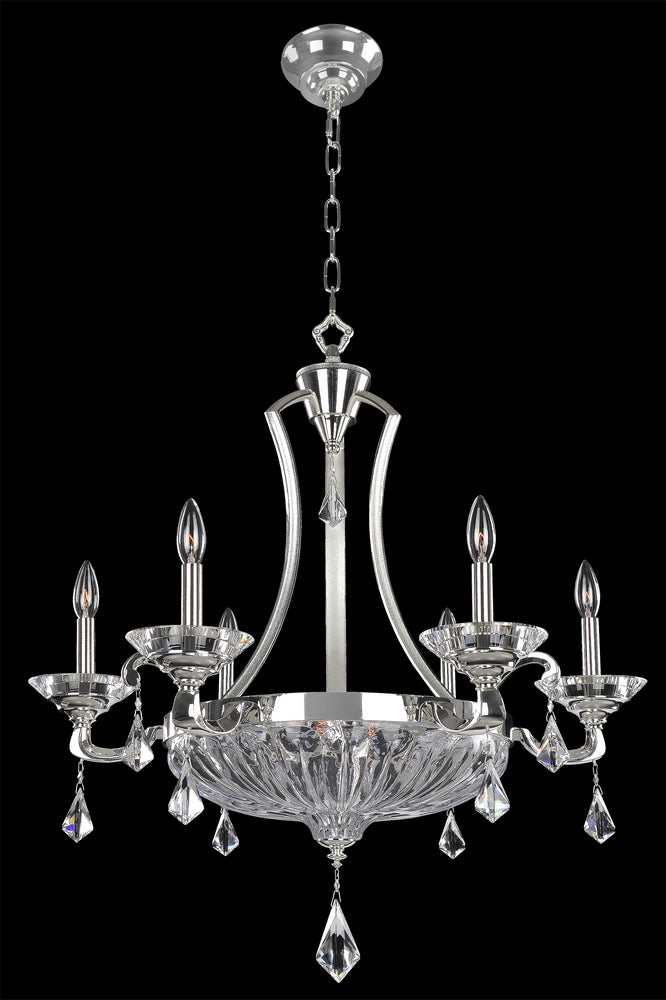 3.4 Light Chandelier. The BizetCollection is a modern interpretation of traditional drum shades. Crystals are suspended throughout the laser-cut lacework of these metal drum shades adding a touch of glamour to these sophisticated shades.