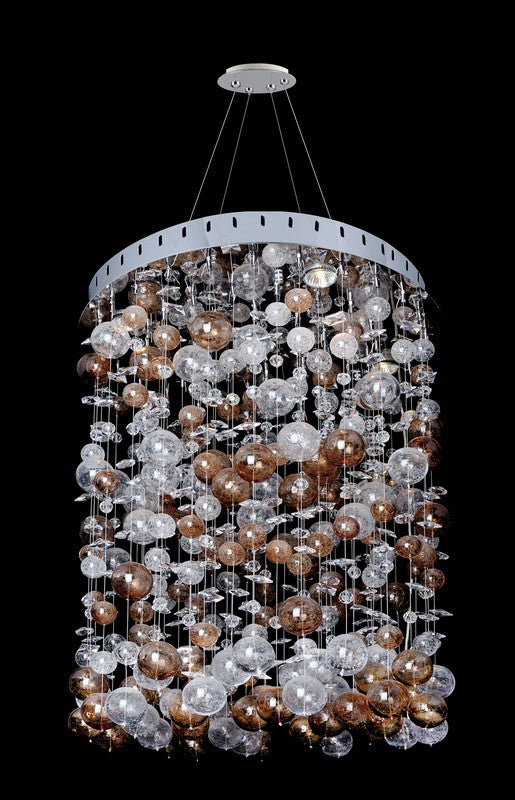 1.2 Light Wall Sconce. Fanshawe pairs conical glass columns, hand-blown details, and Clear Firenze crystals. A Chrome finish recedes, highlighting the radiant crystal.