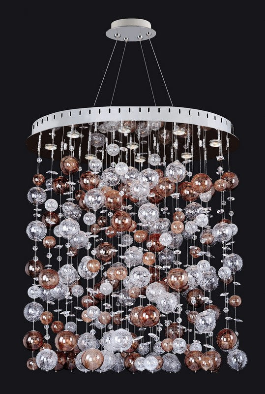 2.2 Light Wall Sconce. Fanshawe pairs conical glass columns, hand-blown details, and Clear Firenze crystals. A Chrome finish recedes, highlighting the radiant crystal.