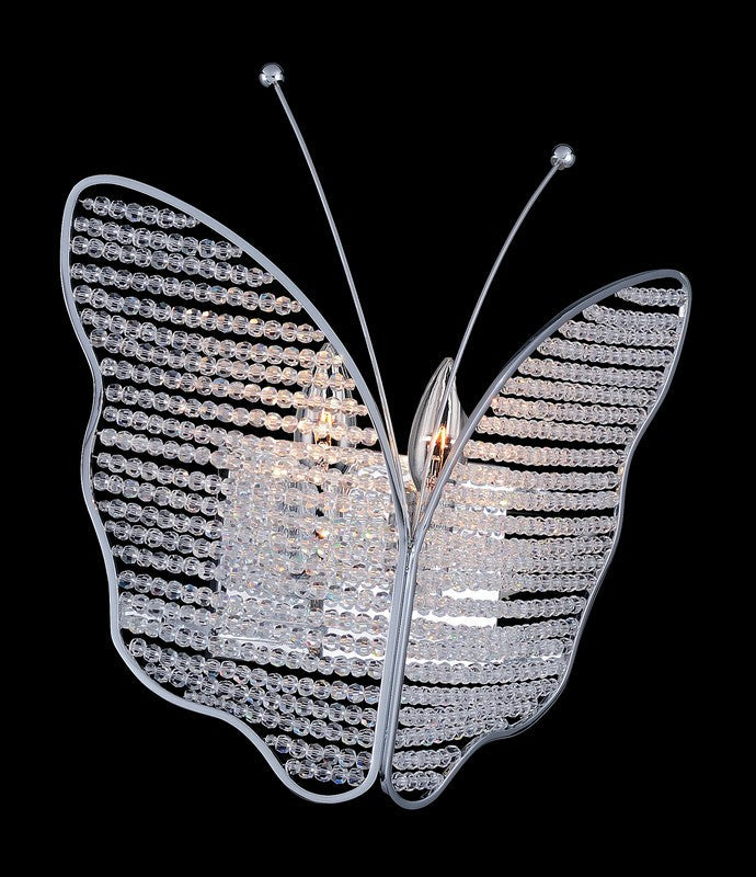 2.6 Light Chandelier. Fanshawe blends hand-blown arms, conical columns, and Clear Firenze crystals. Chrome finish recedes, allowing crystal to sparkle.