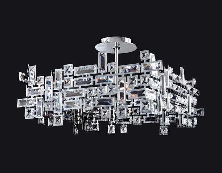46 Light Oval Pendant. Oval Chrome starburst accented with Clear Firenze crystals makes Constellation bold and timeless.