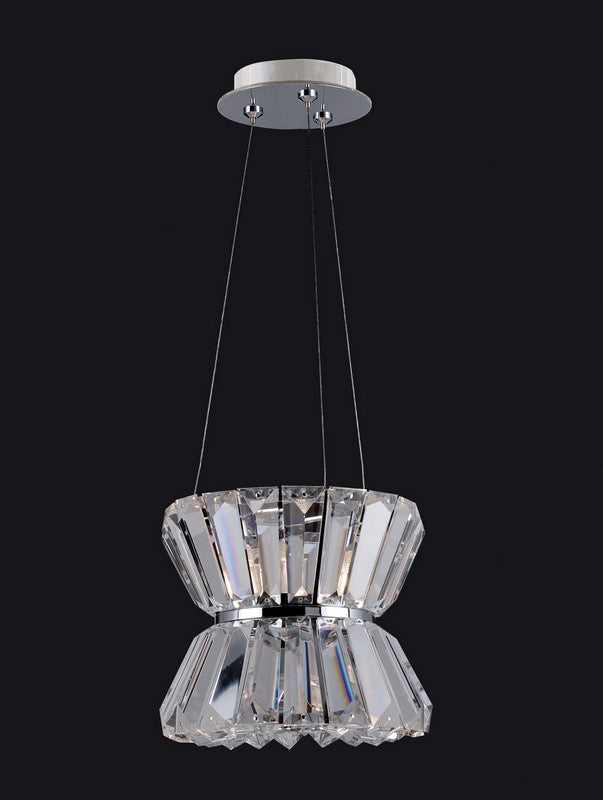 18 in. Round Pendant – Sleek modern style with U-shaped tiers of Clear Prism crystals tipped with Square Stones, finished in Chrome. Available in four shapes, timeless for any space.