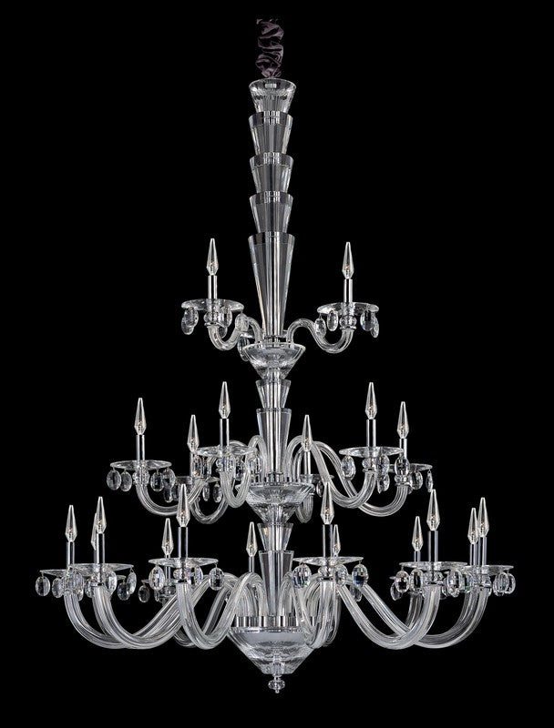 3.Rectangular Pendant – Modern elegance with U-shaped tiers of Clear Prism crystals tipped with Square Stones, finished in Chrome. Four shapes available, timeless and versatile.