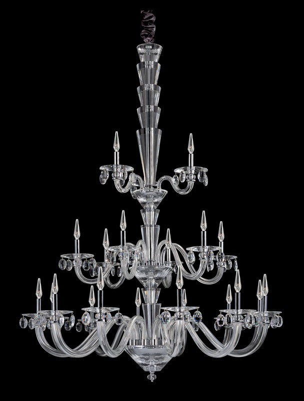 18 in. Round Pendant – Sleek modern style with U-shaped tiers of Clear Prism crystals tipped with Square Stones, finished in Chrome. Available in four shapes, timeless for any space.