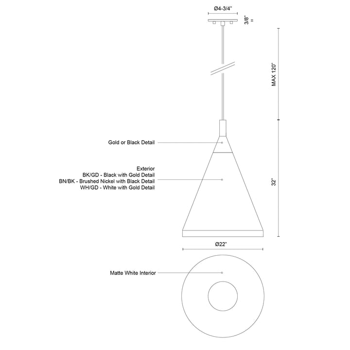 Dorothy 22-in Pendant