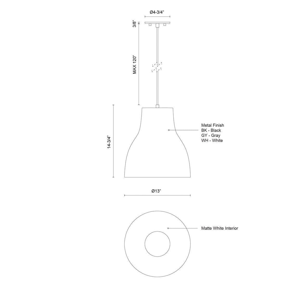 Cradle 13-in Pendant