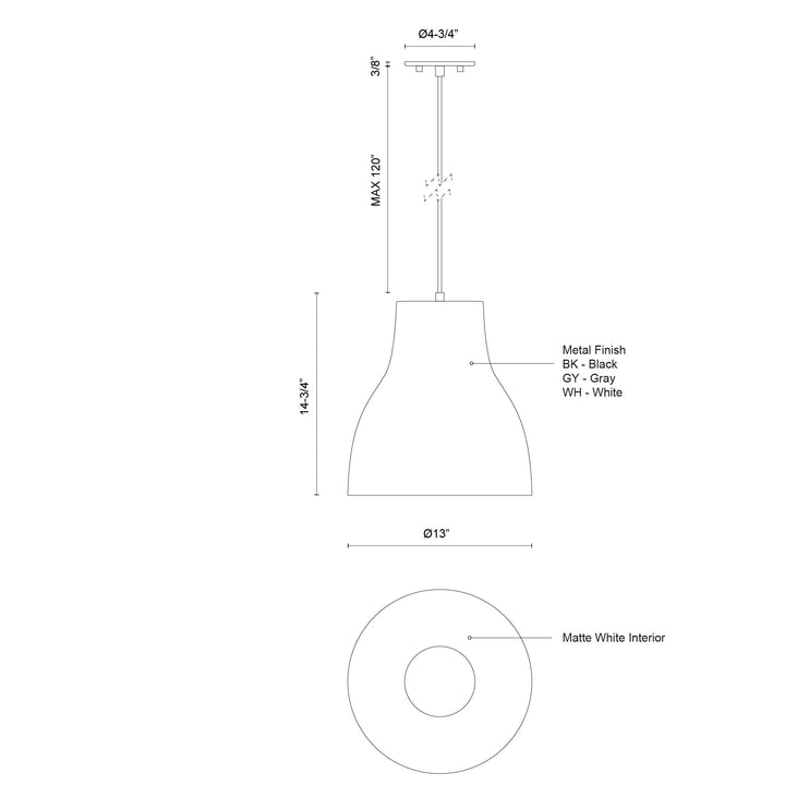 Cradle 13-in Pendant