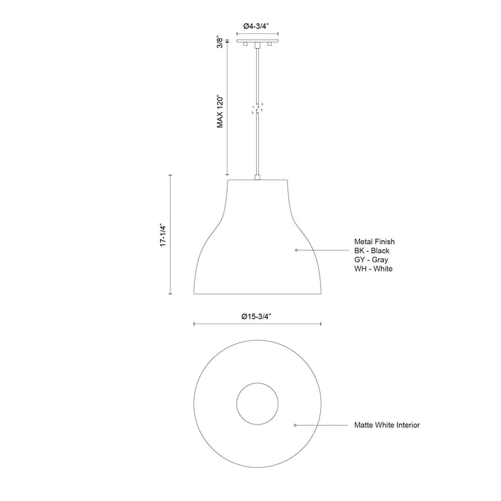 Cradle 16-in Pendant