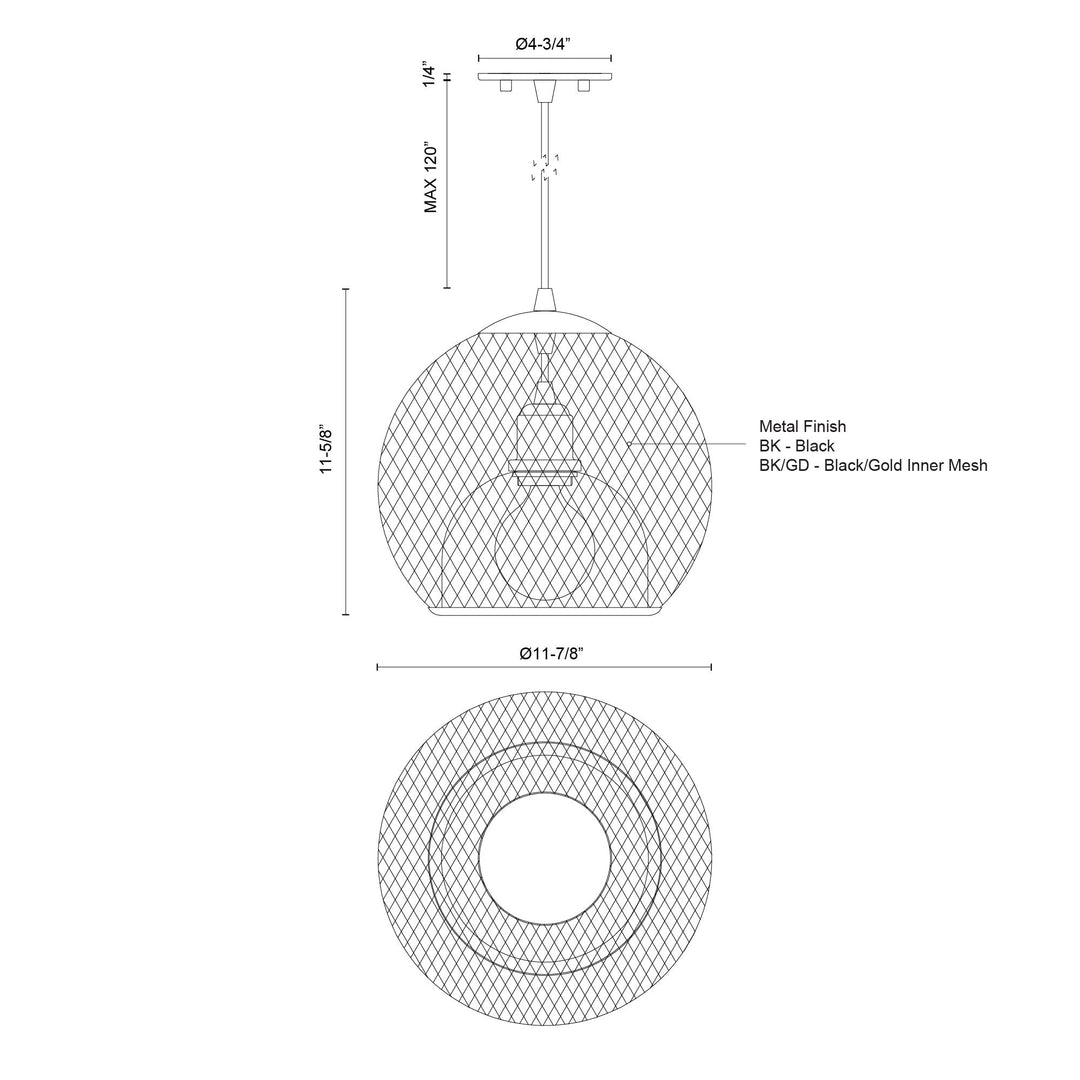 Gibraltar 12-in Pendant