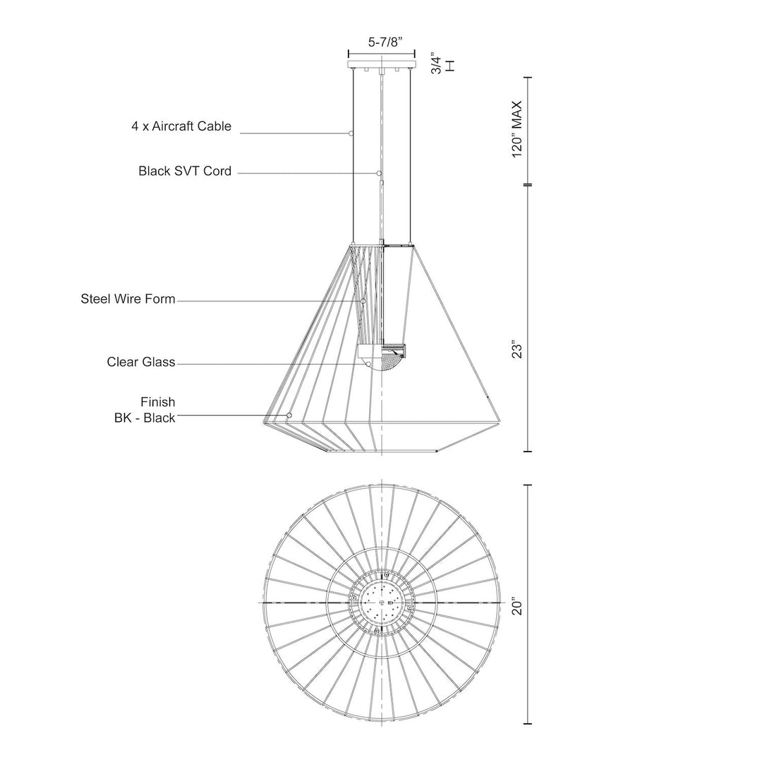 Arctic 20-in Exterior Pendant