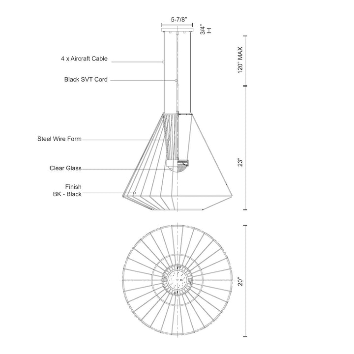 Arctic 20-in Exterior Pendant