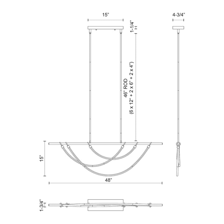 Aryas 48-in Linear Pendant