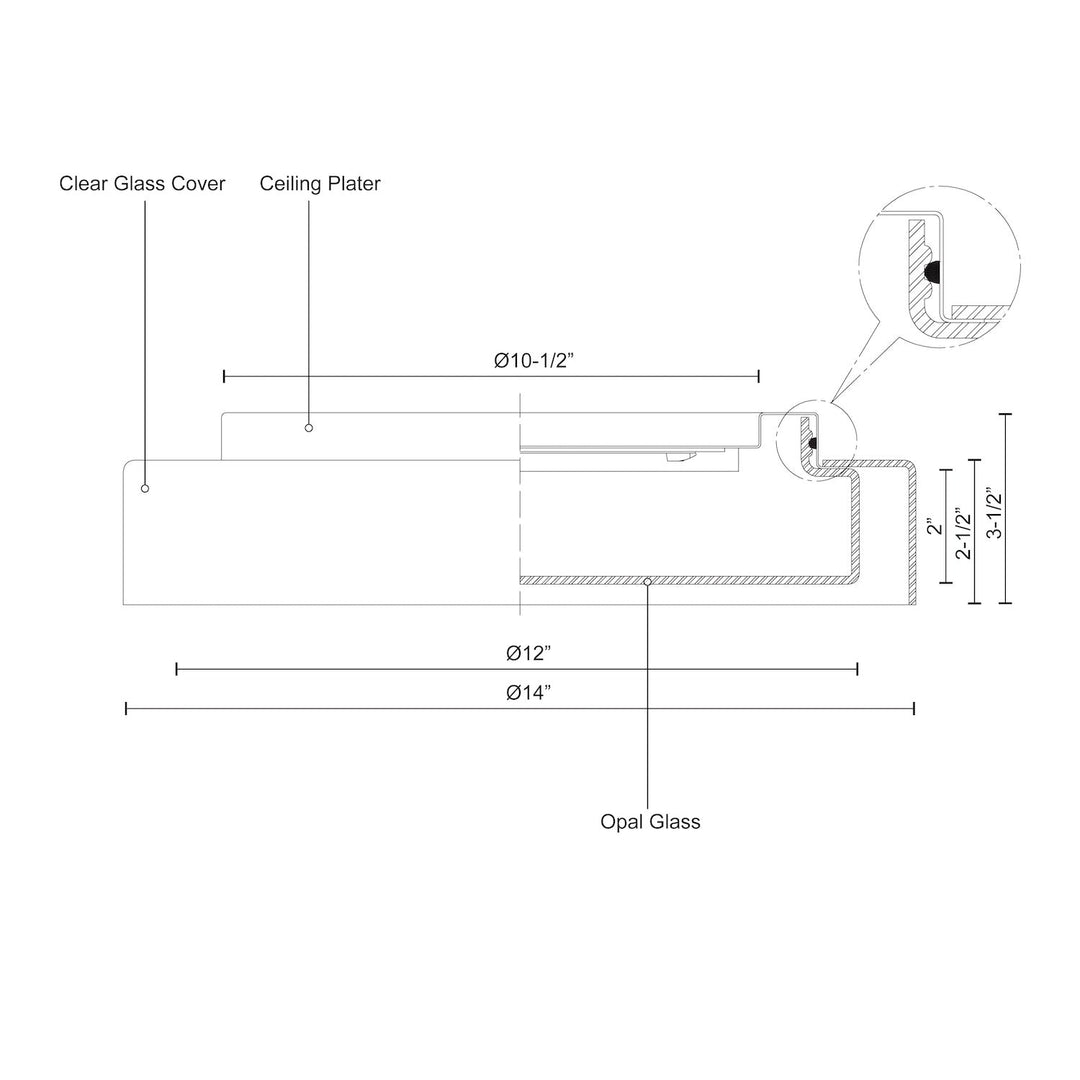 Aston 14-in Flush Mount