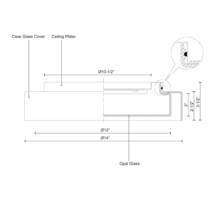 Aston 14-in Flush Mount