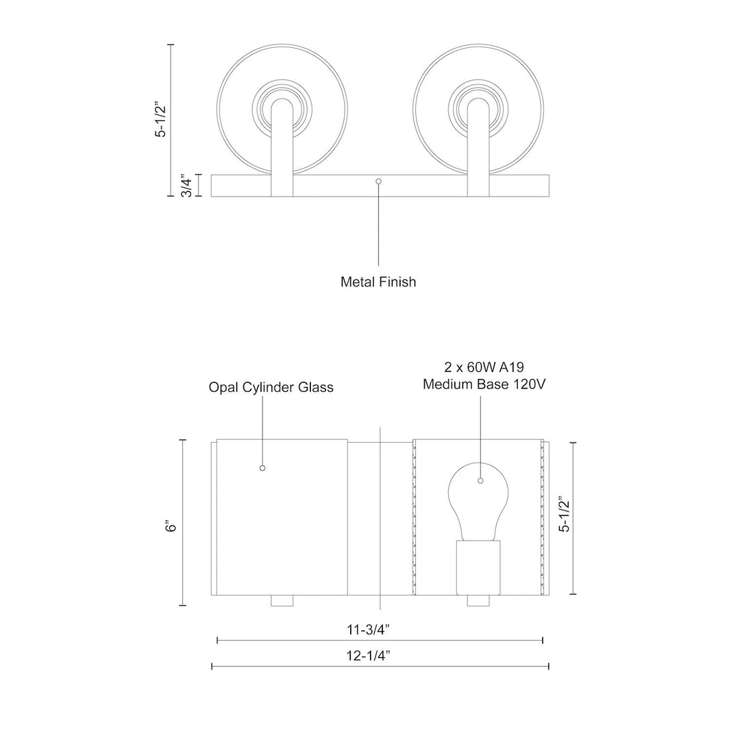 Bridgewater 12-in Vanity Light