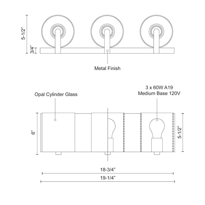 Bridgewater 19-in Vanity Light