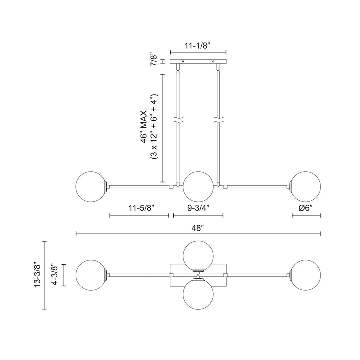 Cassia 48-in Linear Pendant